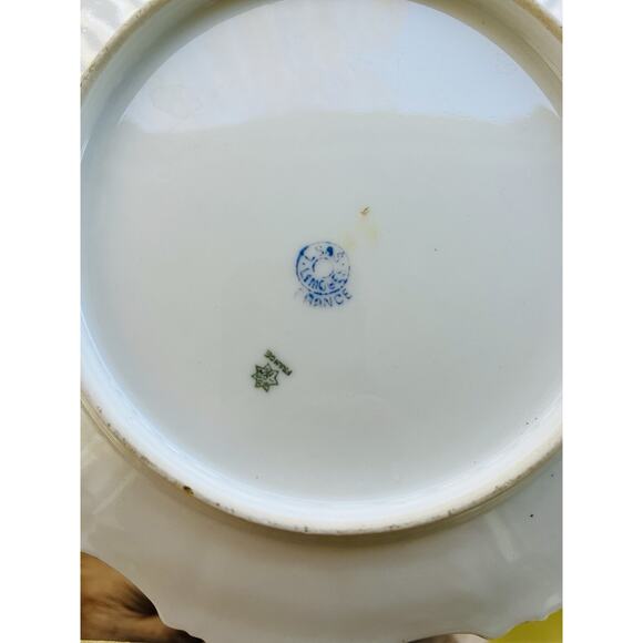 Lewis Straus LS&S Limoges Art Nouveau Roses w Gold 8” Plate France Green READ - Picture 8 of 10